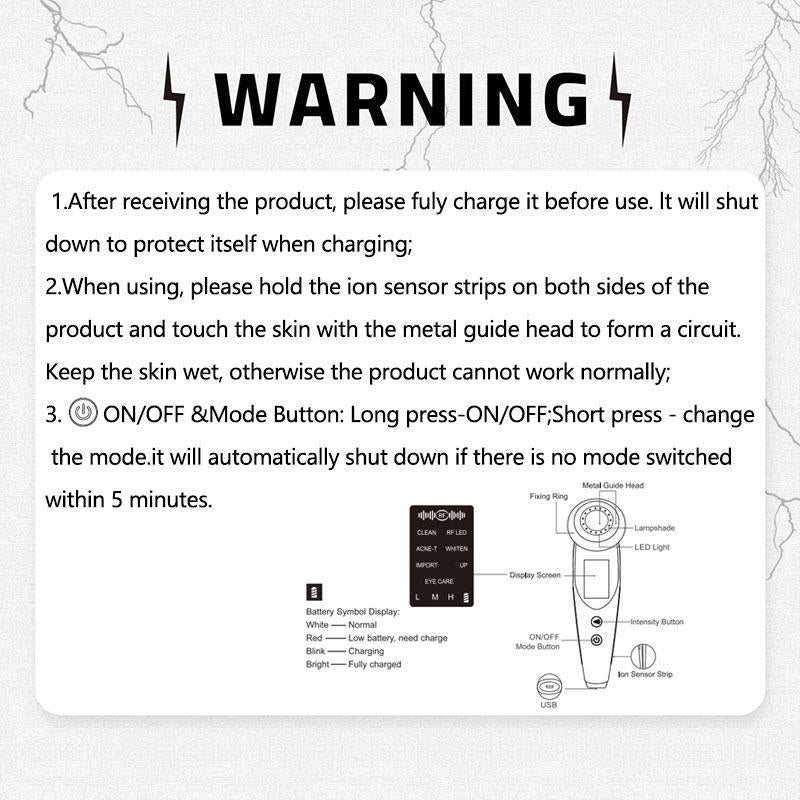 7 in 1 Facial Lifting Machine, Electric Facial Massager, Facial Skin Care Tool, Professional Facial Beauty Instrument for Women, Facial Machine